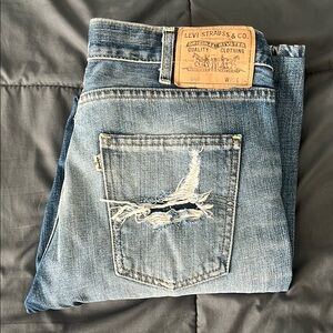 Levi’s 646 White Tab Distressed Bootcut/Flare Jeans Size 29